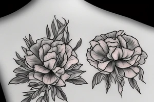 Magnolias carnation  roses tattoo idea