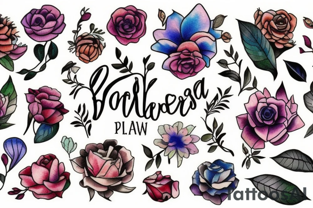 Flowers whimsical tattoo idea