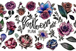 Flowers whimsical tattoo idea