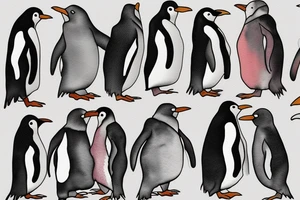 Minimal penguin whimsical tattoo idea