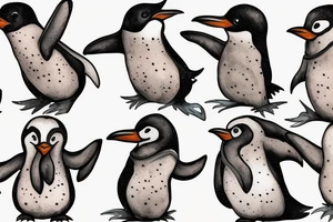 Outline penguin tattoo idea