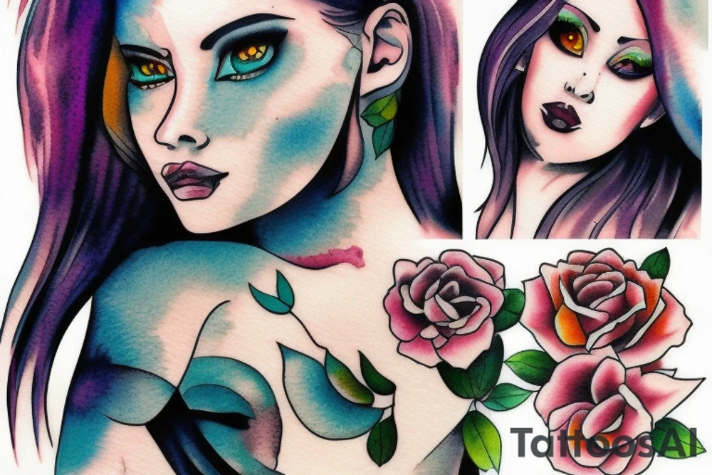 Female gaze tattoo idea