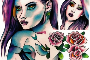 Female gaze tattoo idea