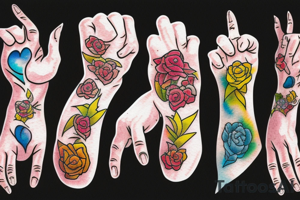 Middle finger rage tattoo idea