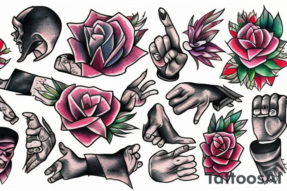 Middle finger rage tattoo idea