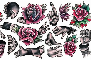 Middle finger rage tattoo idea