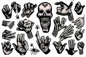 Middle finger rage tattoo idea