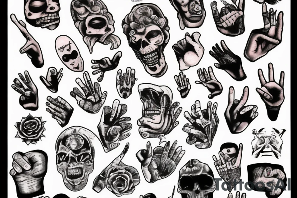 Middle finger rage tattoo idea