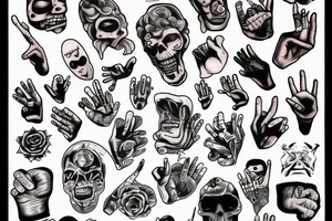 Middle finger rage tattoo idea