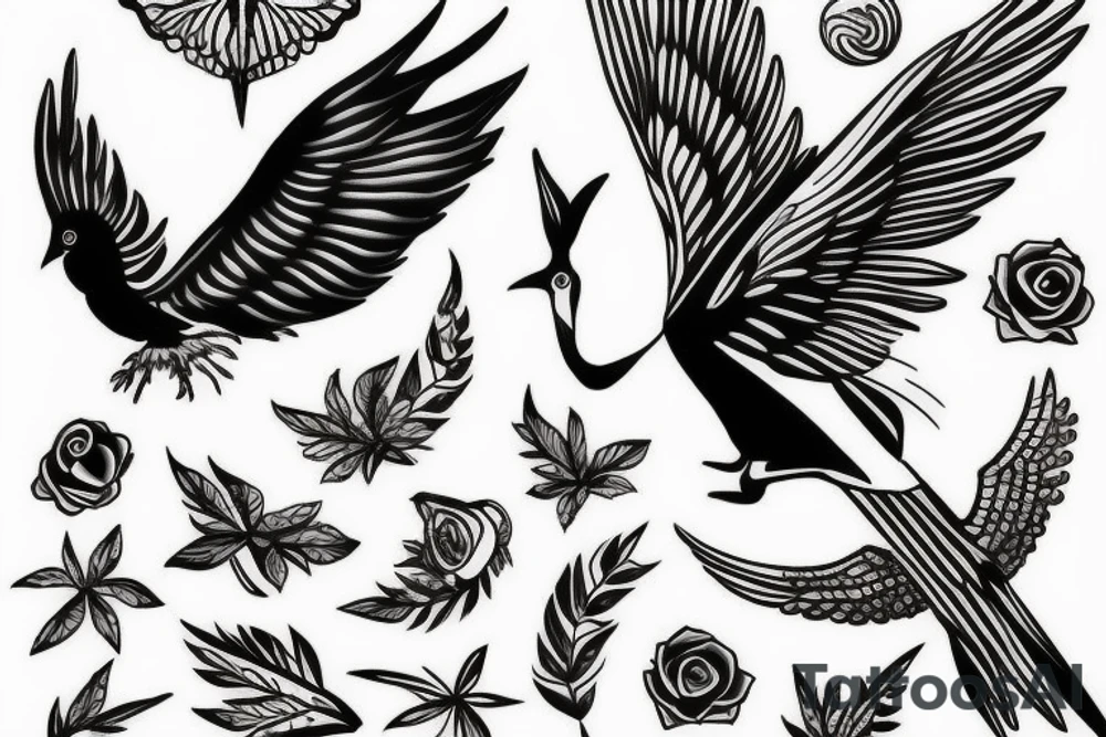 Magpie tattoo idea
