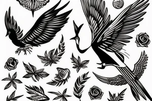 Magpie tattoo idea