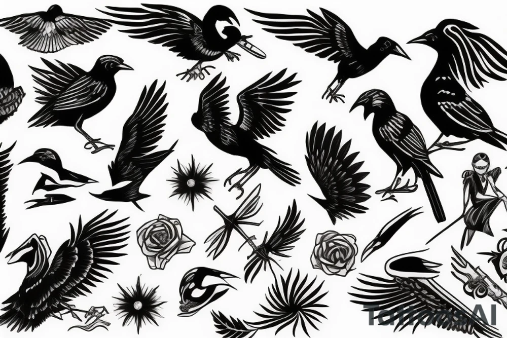 Magpie tattoo idea