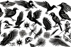 Magpie tattoo idea