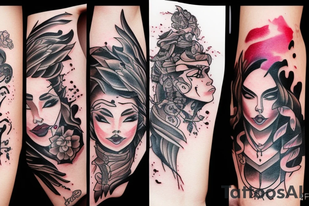 Female rage protect from evil men tattoo idea