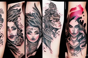 Female rage protect from evil men tattoo idea