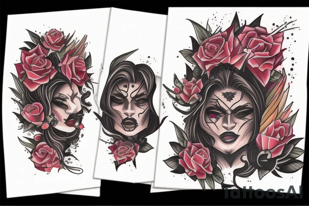 Female rage protect from evil men tattoo idea