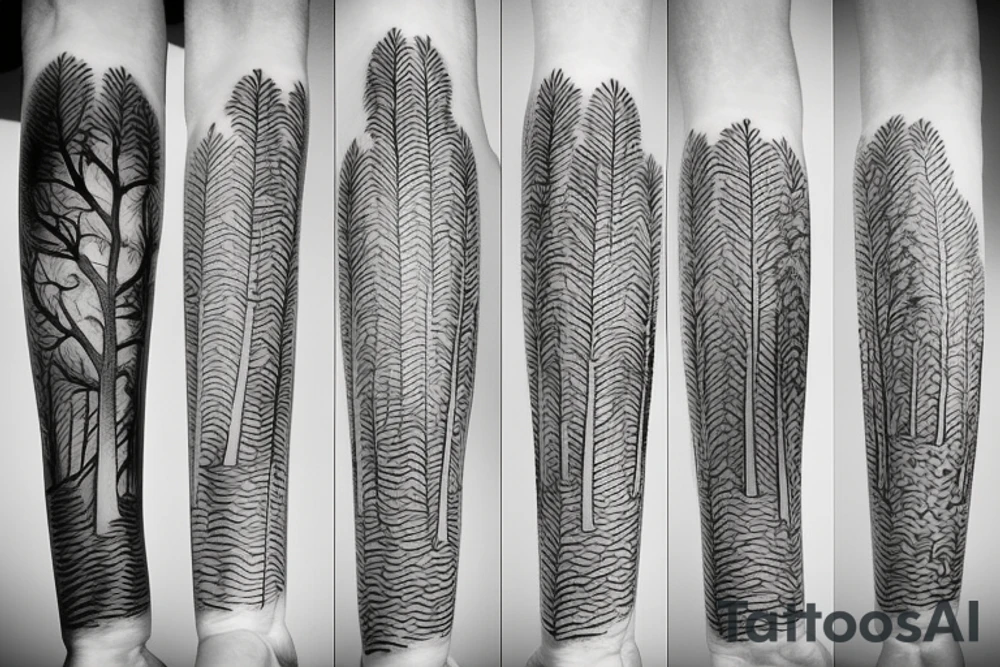 Three pine trees tattoo idea