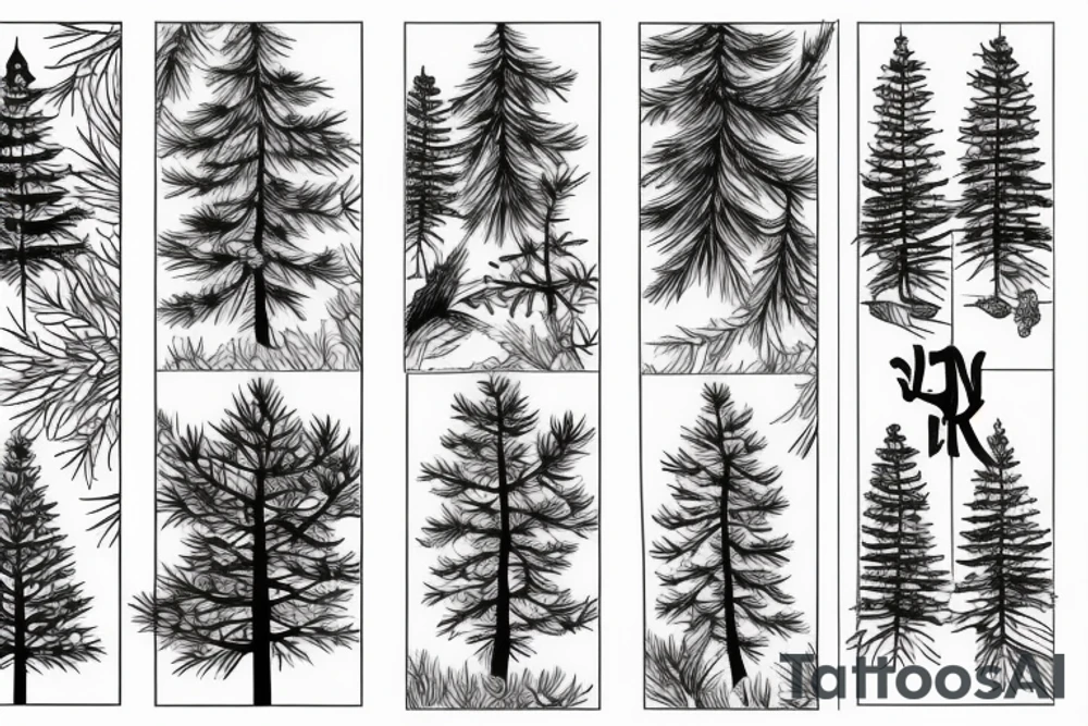 Three pine trees tattoo idea