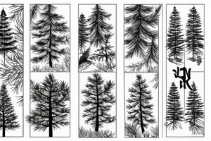 Three pine trees tattoo idea