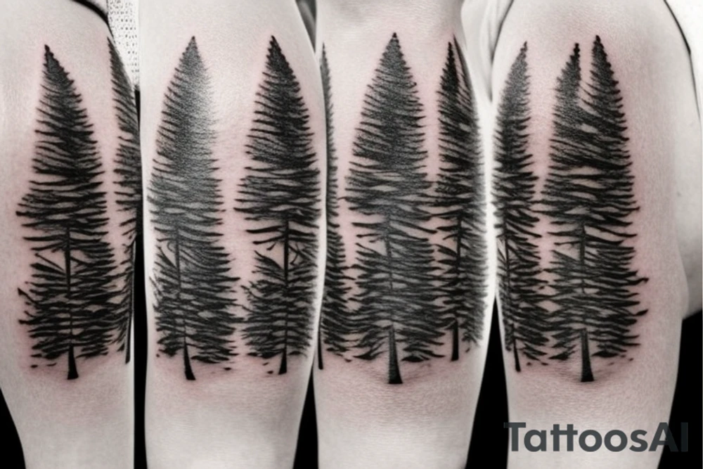 Three pine trees tattoo idea