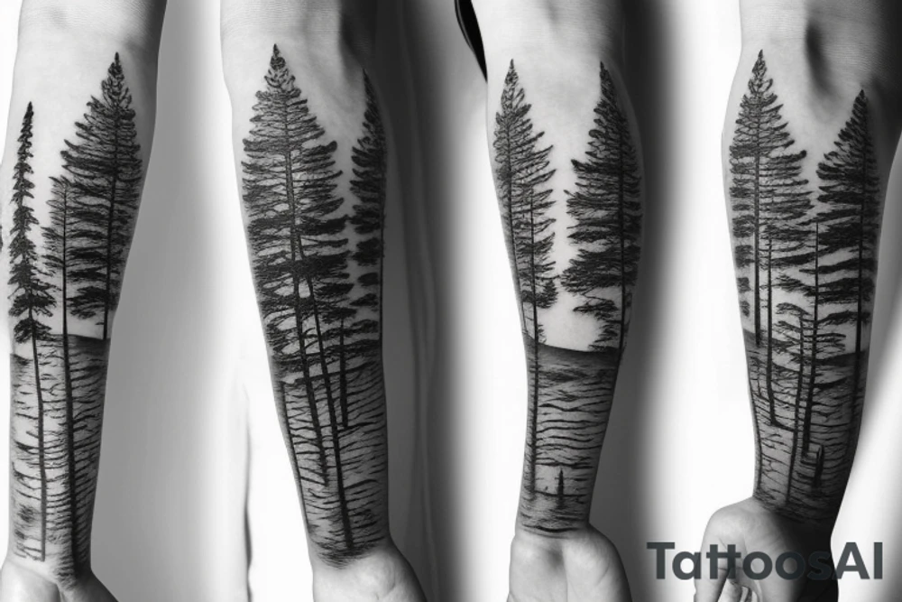 Three pine trees tattoo idea