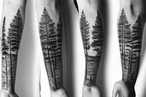 Three pine trees tattoo idea