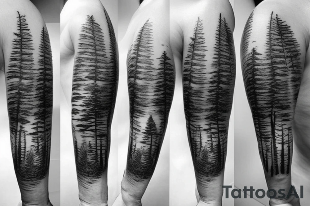 Three pine trees tattoo idea