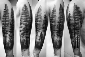 Three pine trees tattoo idea