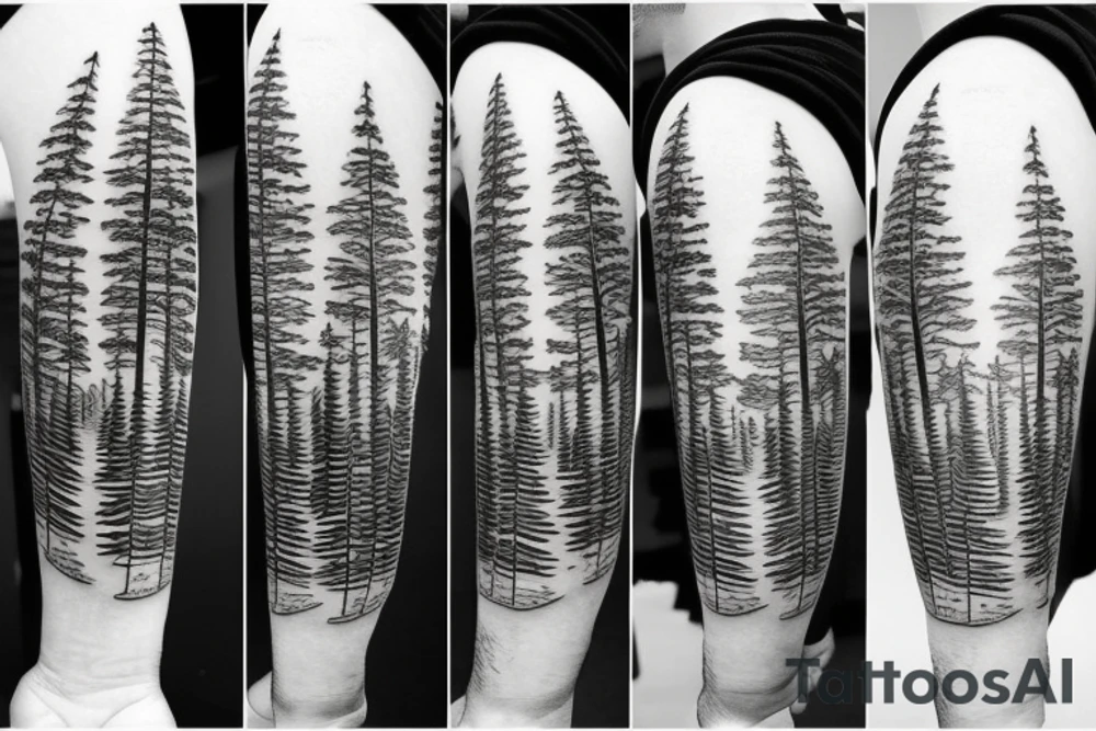 pine trees tattoo idea