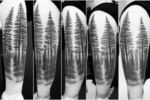 pine trees tattoo idea