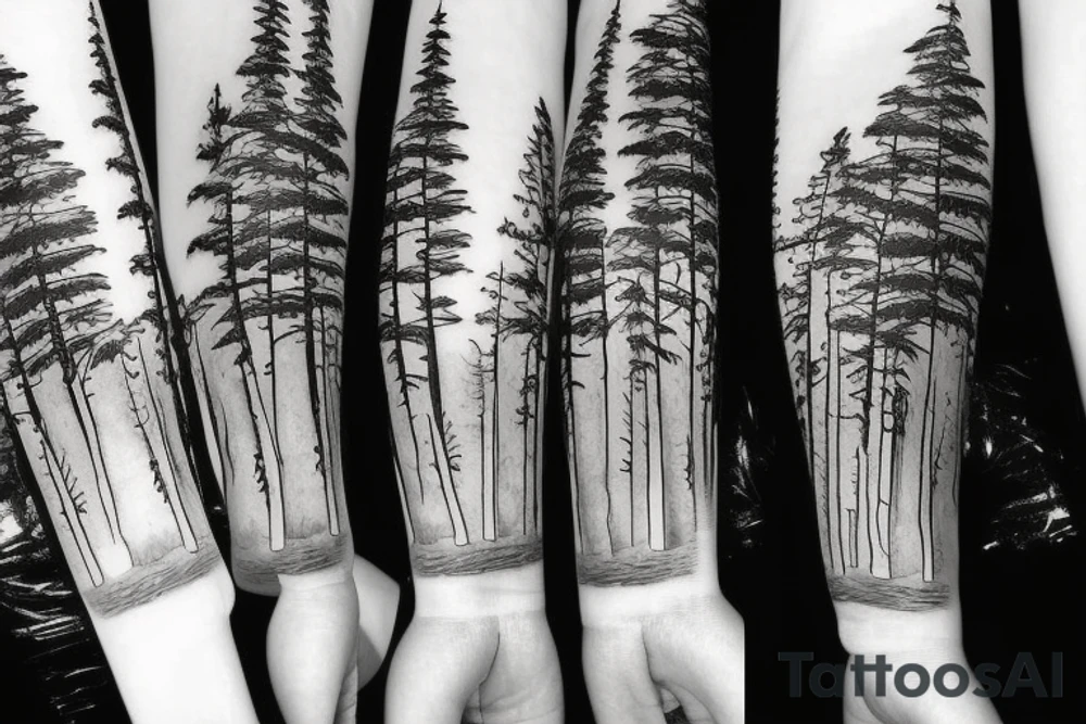 pine trees tattoo idea