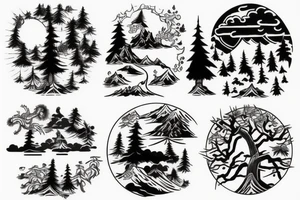 pine trees tattoo idea
