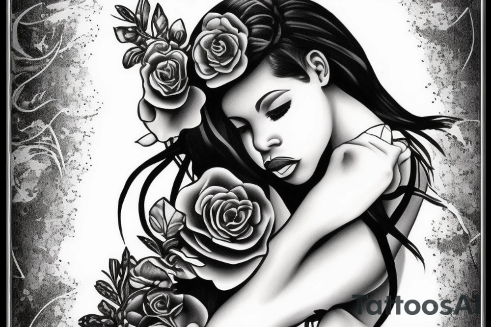 Black female Angel tattoo idea
