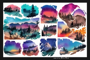 colourful landscape. tattoo idea