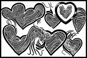 A simple, continuous line forming a heartbeat pattern, with a small heart shape in the middle, and the date "17-04-2023" incorporated into the design tattoo idea