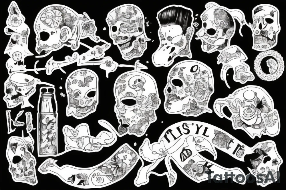 full slave, trash polka + japanese tattoo idea