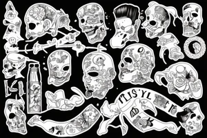full slave, trash polka + japanese tattoo idea