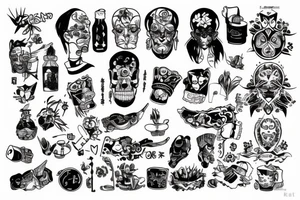 full slave, trash polka + japanese tattoo idea