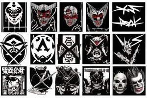on full arm, trash polka + japanese, black end red
no skulls tattoo idea