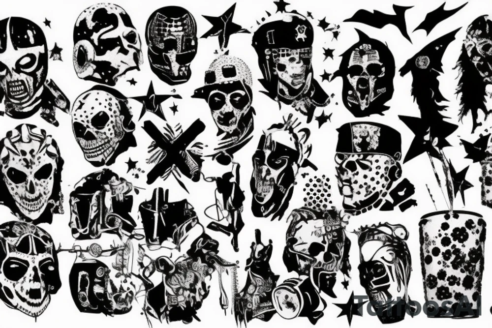 trash polka about war that is provoked by capitalism tattoo idea