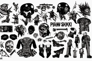 trash polka about war that is provoked by capitalism tattoo idea