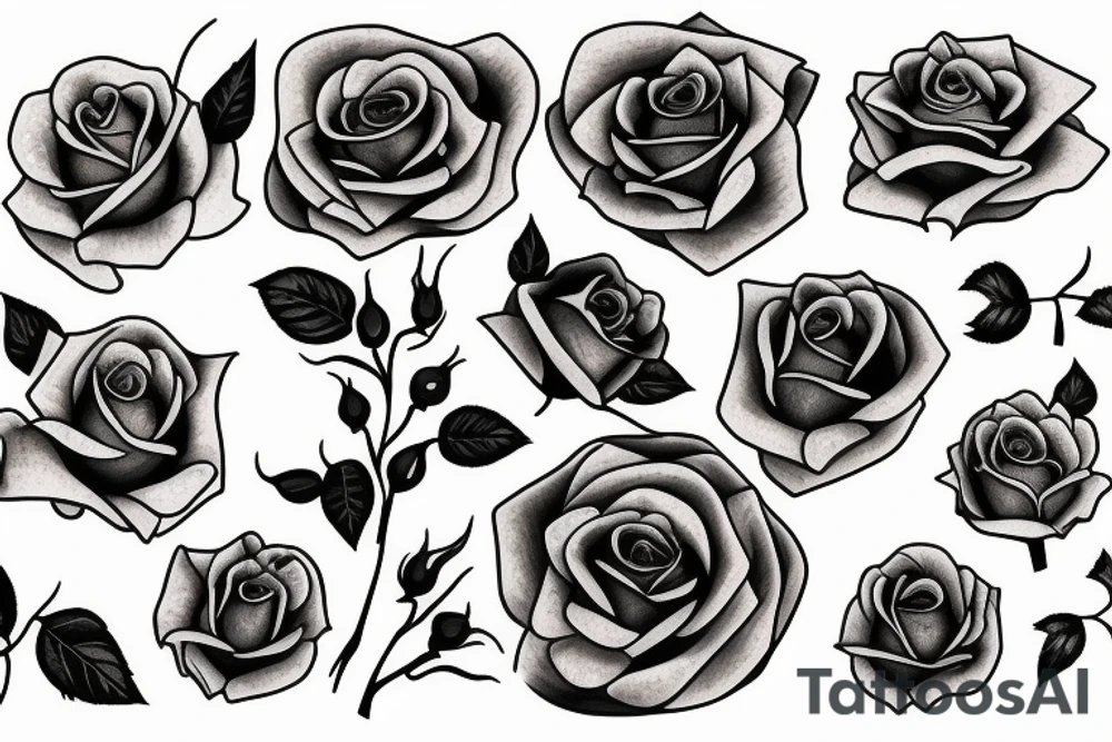 Rose with a stem tattoo idea