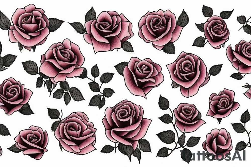 American traditional rose with a stem tattoo idea