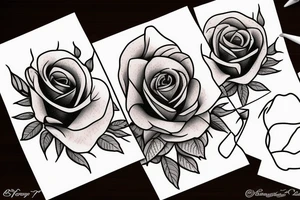 American traditional rose with a stem tattoo idea