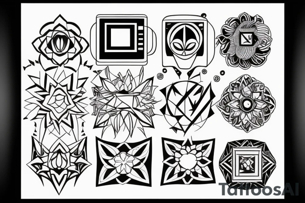 Framing square and computer tattoo idea