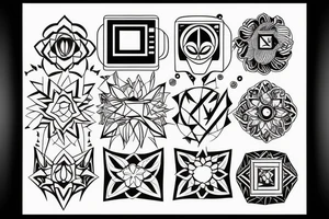 Framing square and computer tattoo idea