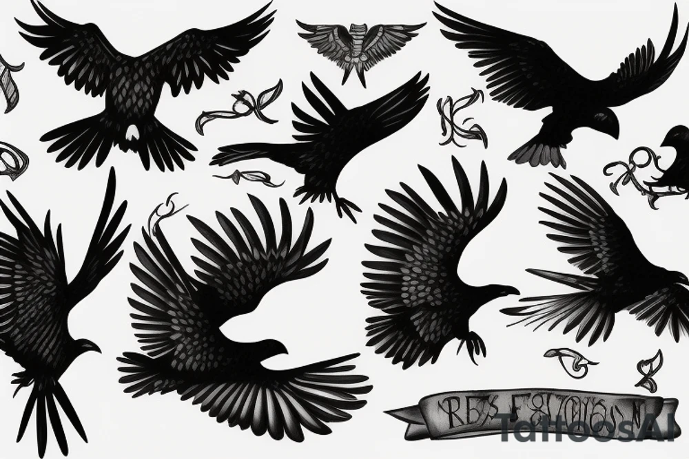 Ravens in flight tattoo idea