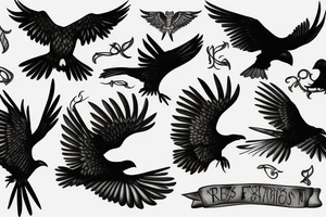 Ravens in flight tattoo idea