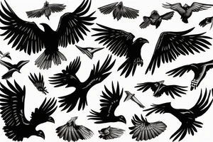 Ravens in flight tattoo idea