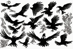 Ravens in flight tattoo idea